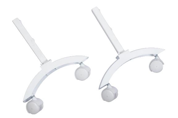 Комплект ножек Granit, Glassar белый с колесами