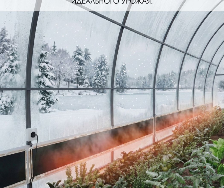 Парник Хлебница 2м в упаковке + обогреватель тепличный 200 Вт (розетка) + комплект поликарбоната