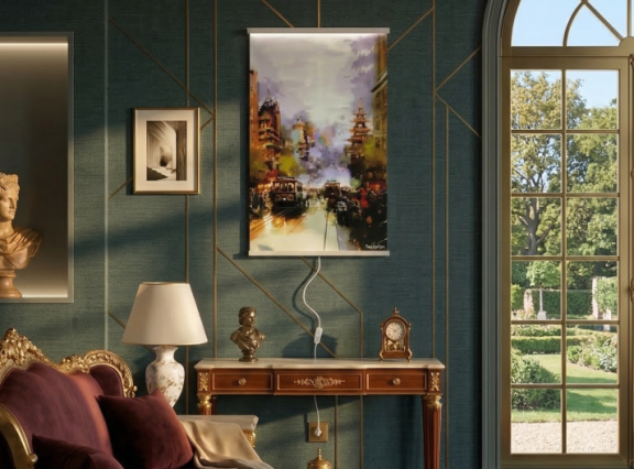 Теплофон декоративно-пленочный обогреватель "в Городе" + кнопка на шнуре