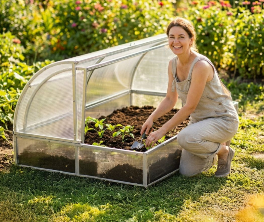 Парник Хлебница 2м в упаковке + обогреватель тепличный 200 Вт (розетка)