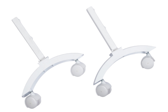 Комплект ножек Granit, Glassar белый с колесами