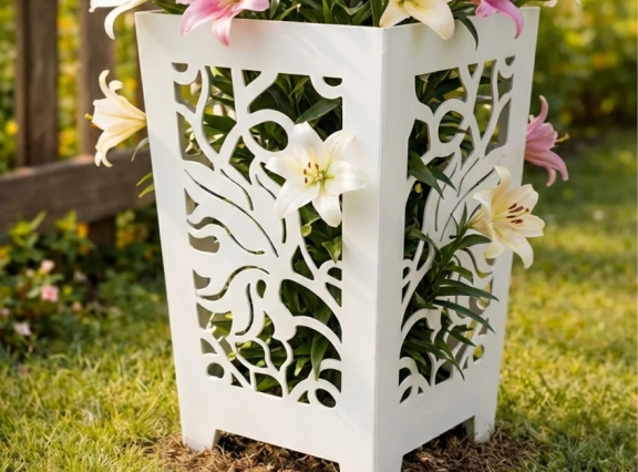 Ваза садовая белая